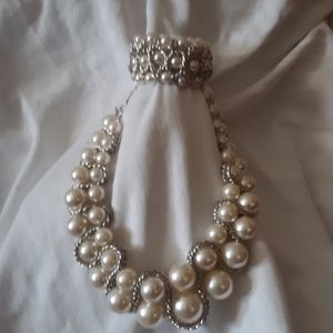 Statement Necklace and Bracelet Parure.